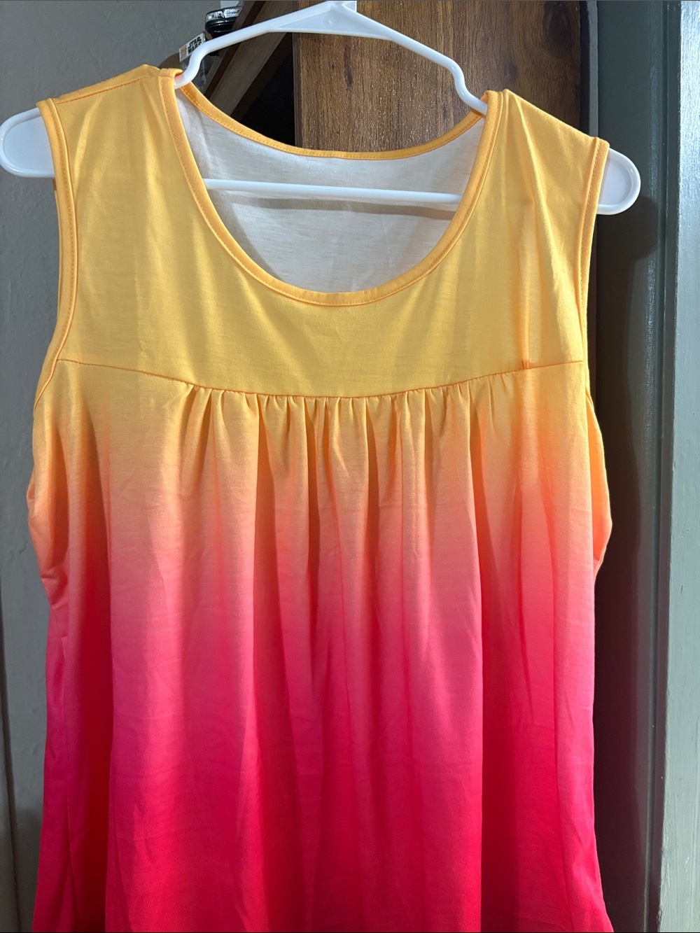 Sleeveless Ombre Yellow to Pink Women's Tank Top